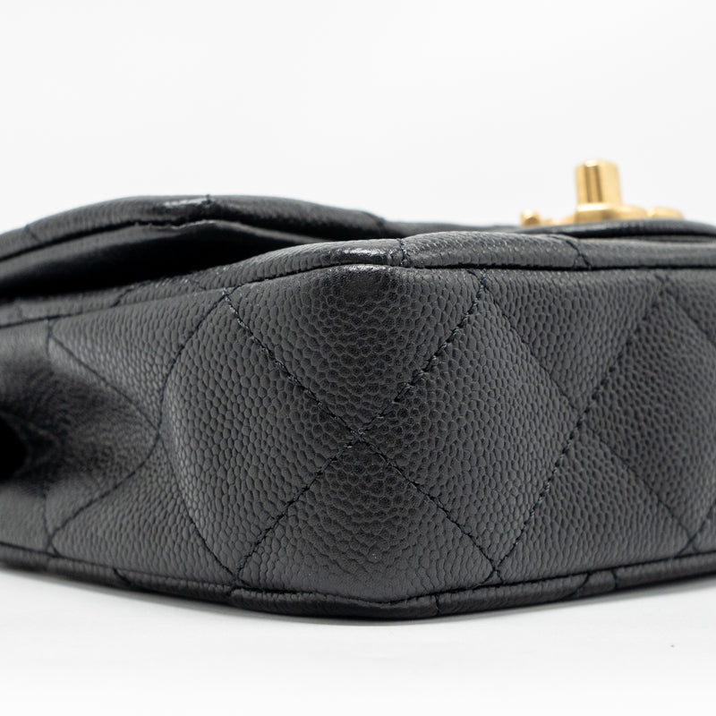 Chanel Coco Love Flap Bag Adjustable Chain Caviar Black GHW (Microchip)