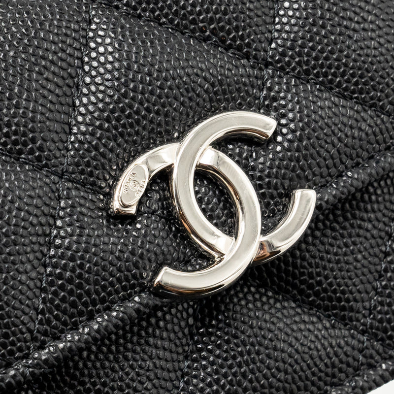 Chanel 22s Mini Clutch With Chain Caviar Black SHW