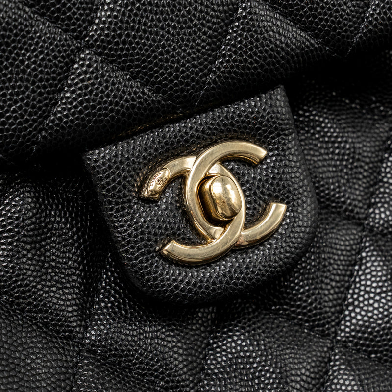 Chanel Quilted Mini Backpack Caviar Black LGHW (Microchip)