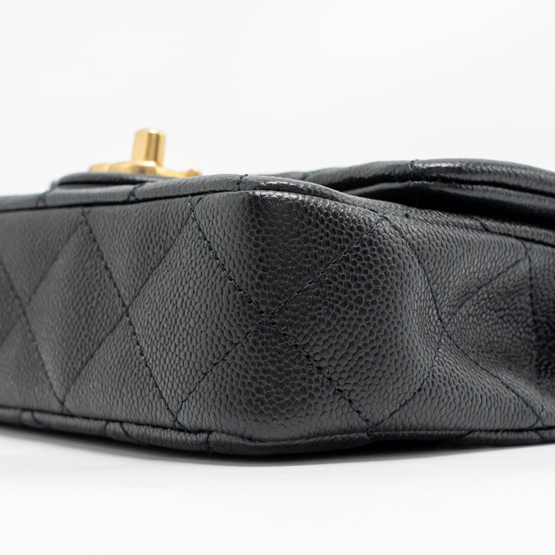 Chanel Coco Love Flap Bag Adjustable Chain Caviar Black GHW (Microchip)