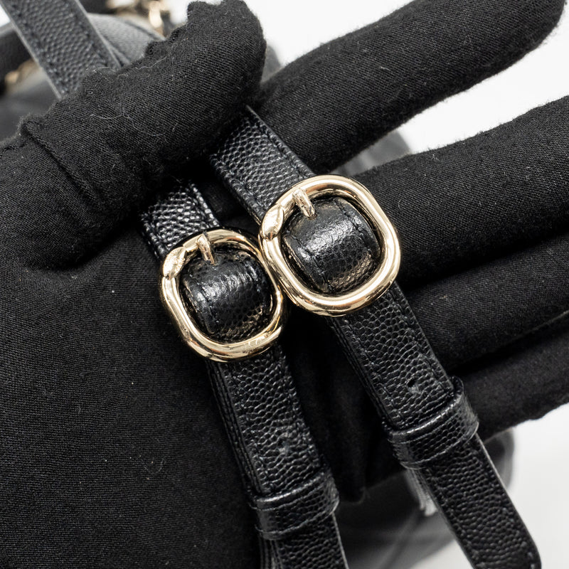 Chanel Quilted Mini Backpack Caviar Black LGHW (Microchip)