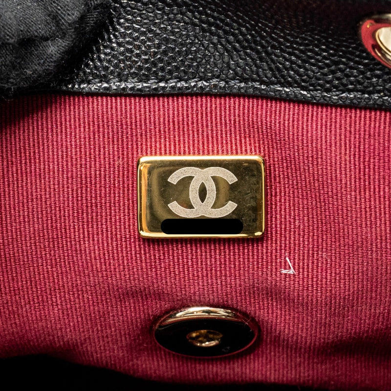Chanel Quilted Mini Backpack Caviar Black LGHW (Microchip)