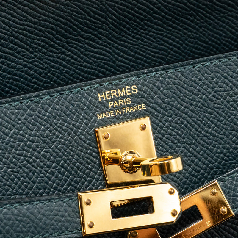 Hermes Kelly 25 Epsom Vert Cypress GHW Stamp C