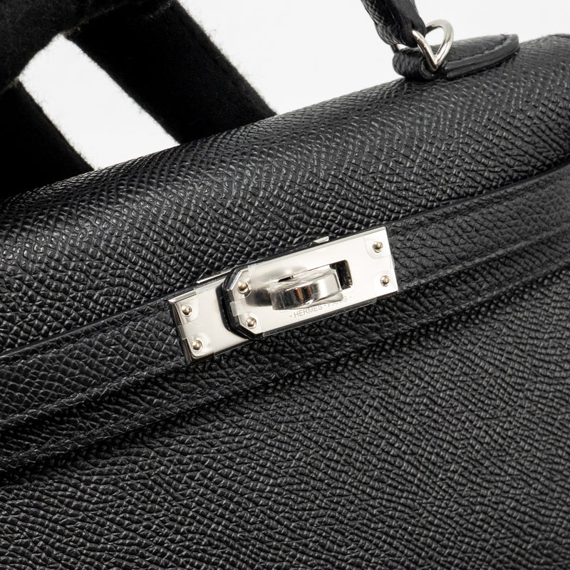 Hermes Mini Kelly II Epsom Black SHW Stamp K