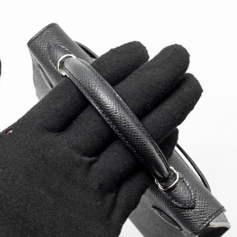 Hermes Mini Kelly II Epsom Black SHW Stamp K