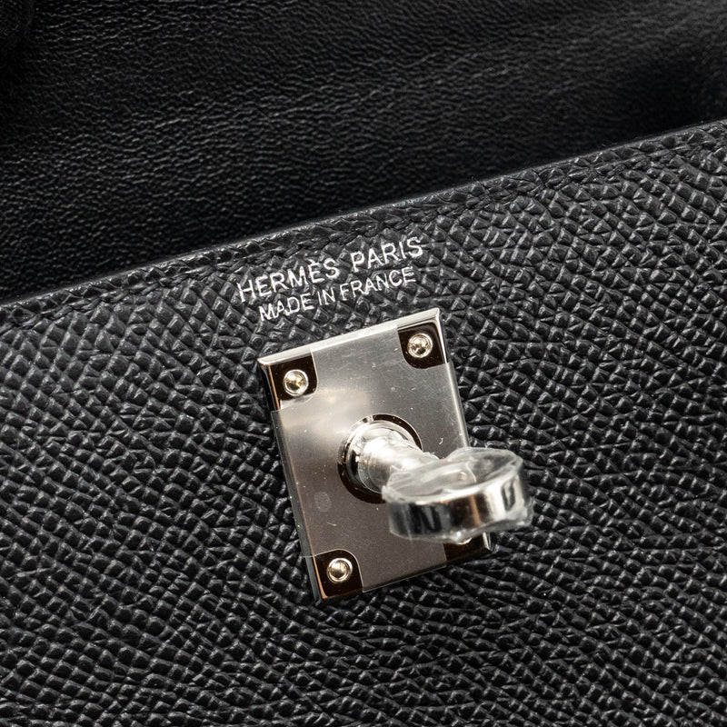 Hermes Mini Kelly II Epsom Black SHW Stamp K
