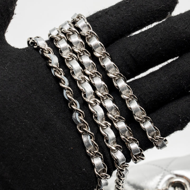 Chanel 25s O-phone Holder with Chain Calfskin Silver SHW(microchip)