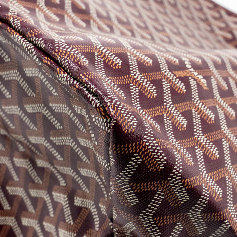 Goyard Saint Louis GM Tote Bag Goyardine Canvas/Calfskin Burgundy SHW