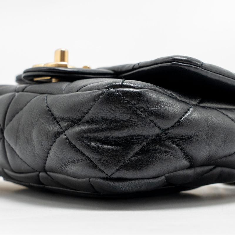 Chanel 22s Giant Chain Mini Flap Bag Lambskin Black Brushed GHW (microchip)