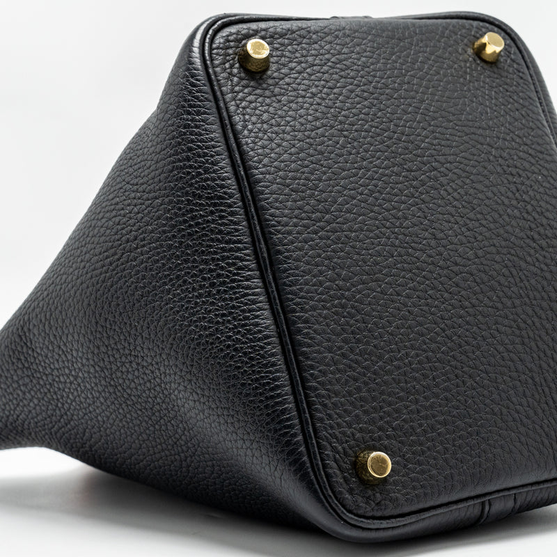 Hermes Picotin 18 Lock Bag Clemence Black GHW Stamp Y