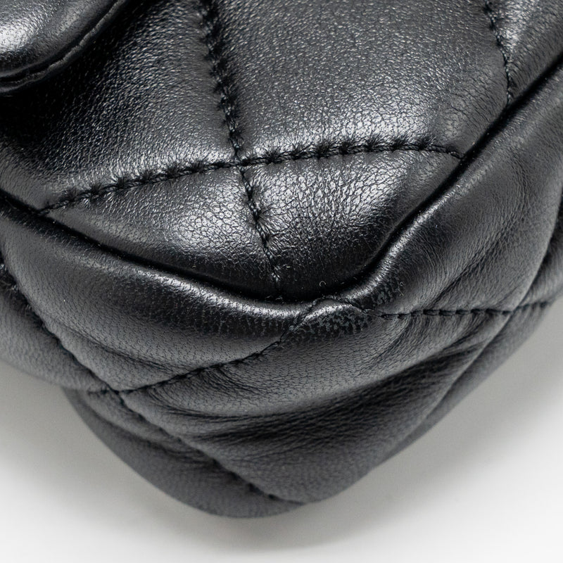 Chanel 22s Giant Chain Mini Flap Bag Lambskin Black Brushed GHW (microchip)