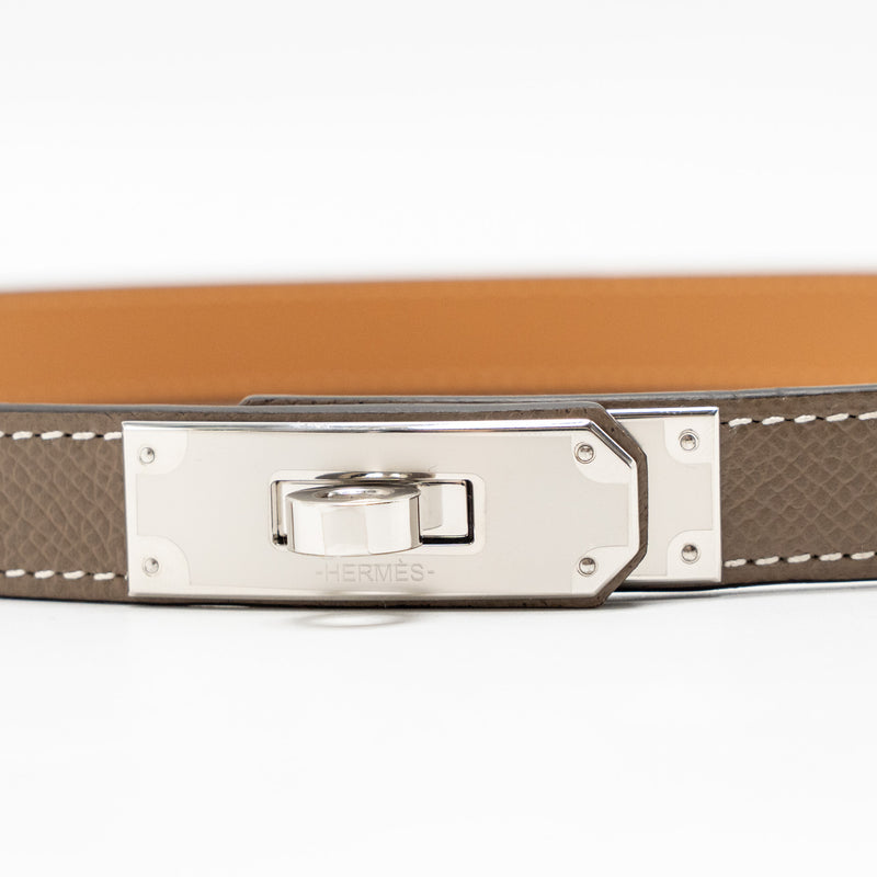 Hermes Kelly 18 Belt Epsom Etoupe SHW Stamp W