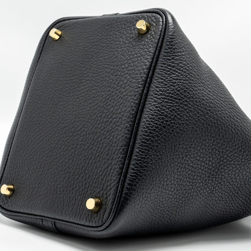 Hermes Picotin 18 Lock Bag Clemence Black GHW Stamp Y