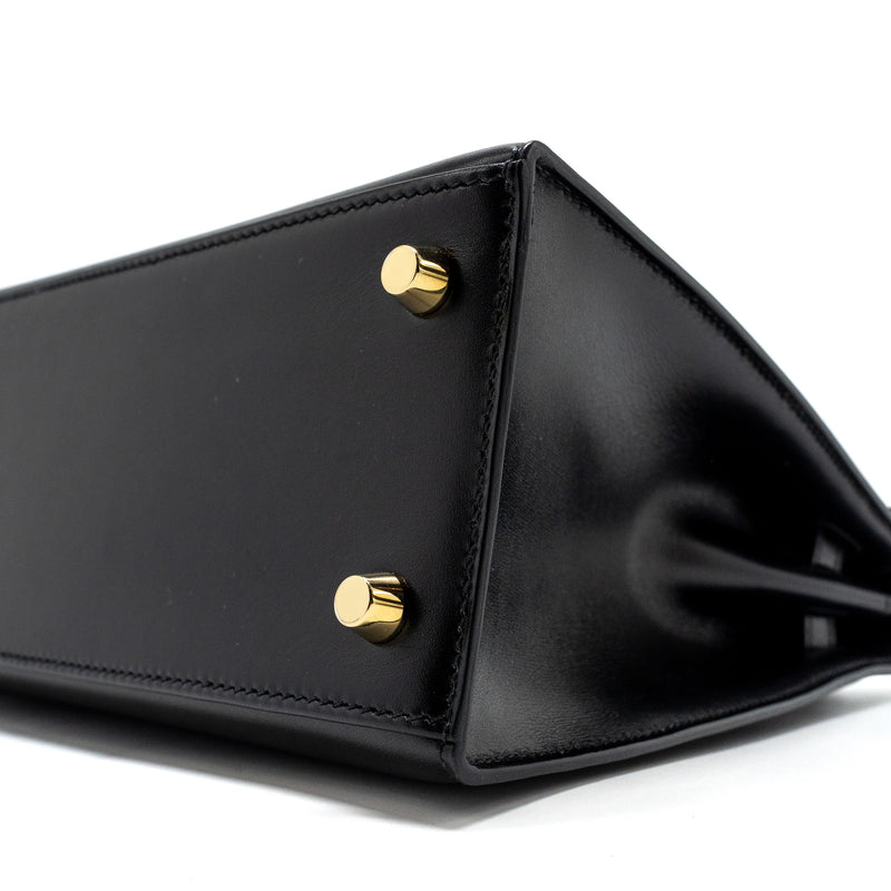 Hermes Kelly 25 Box Black GHW Stamp D