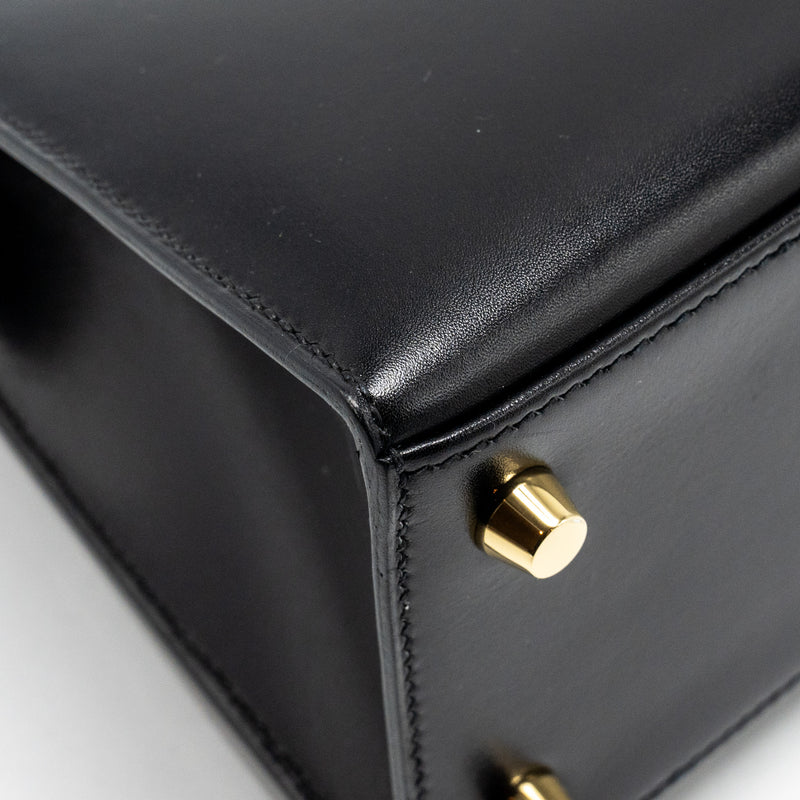 Hermes Kelly 25 Box Black GHW Stamp D