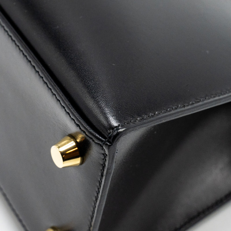 Hermes Kelly 25 Box Black GHW Stamp D