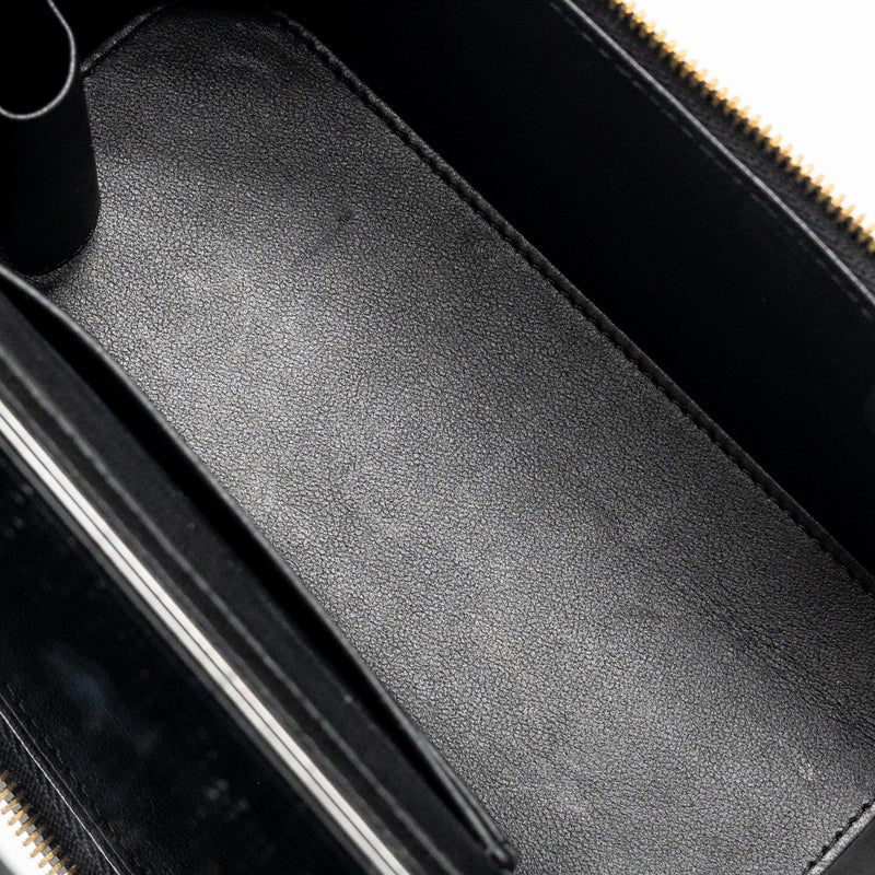 Chanel letter twist top handle lambskin black GHW (microchip)