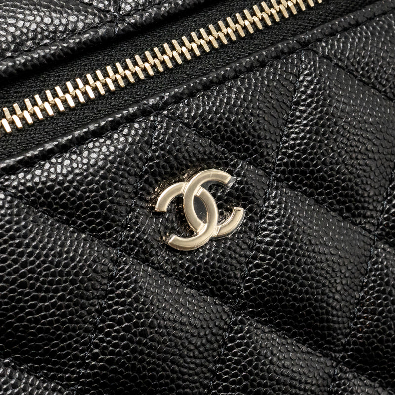 Chanel CC Top Handle Vanity Bag Caviar Black LGHW (Microchip)