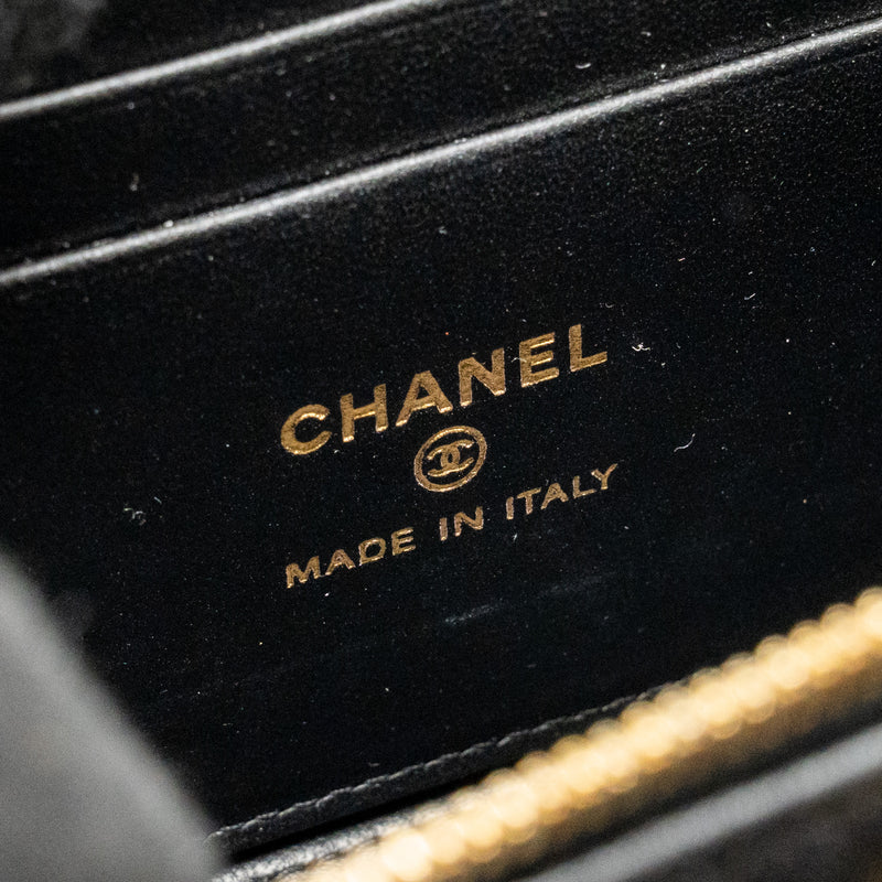 Chanel letter twist top handle lambskin black GHW (microchip)