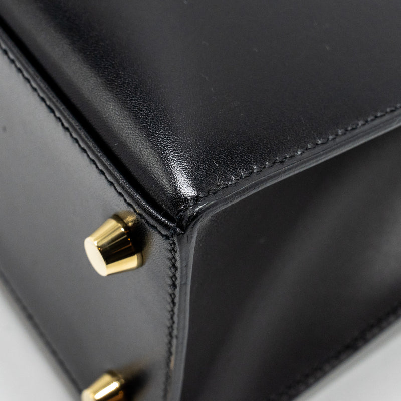Hermes Kelly 25 Box Black GHW Stamp D