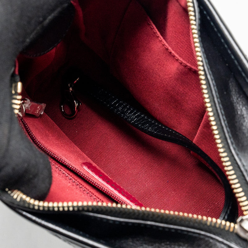 Chanel Small Gabrielle Hobo Bag Aged Calfskin Black Multicolour Hardware