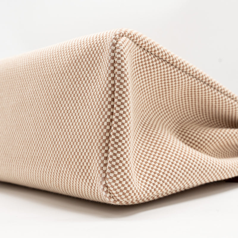 Hermes Herbag 31 Zip Bag Canvas/Vache Hunter Ecru-beige/Fauve GHW Stamp B