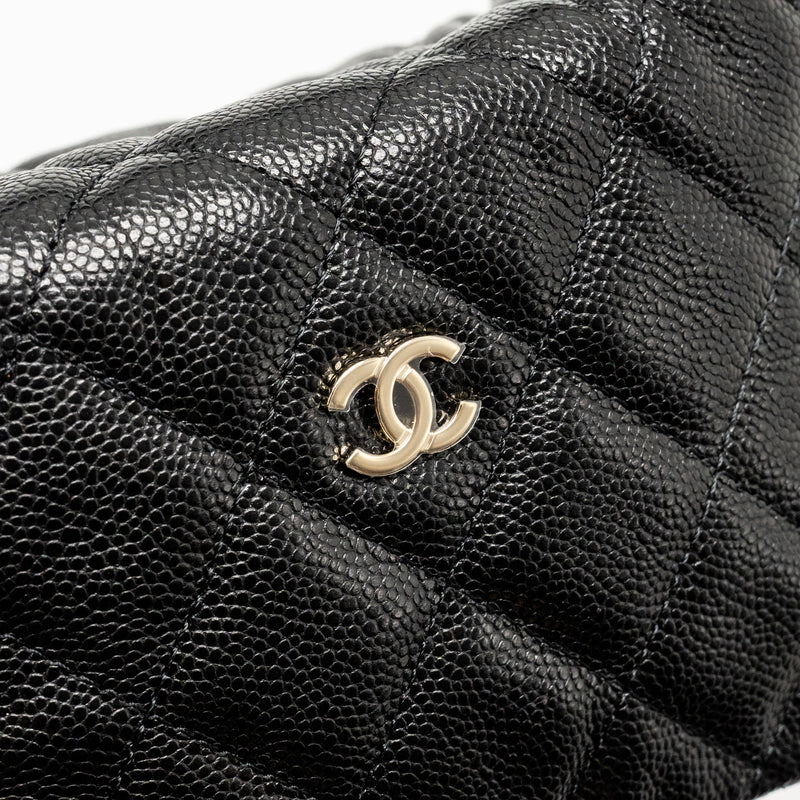 Chanel Quilted Hobo Bag Caviar Black GHW (Microchip)