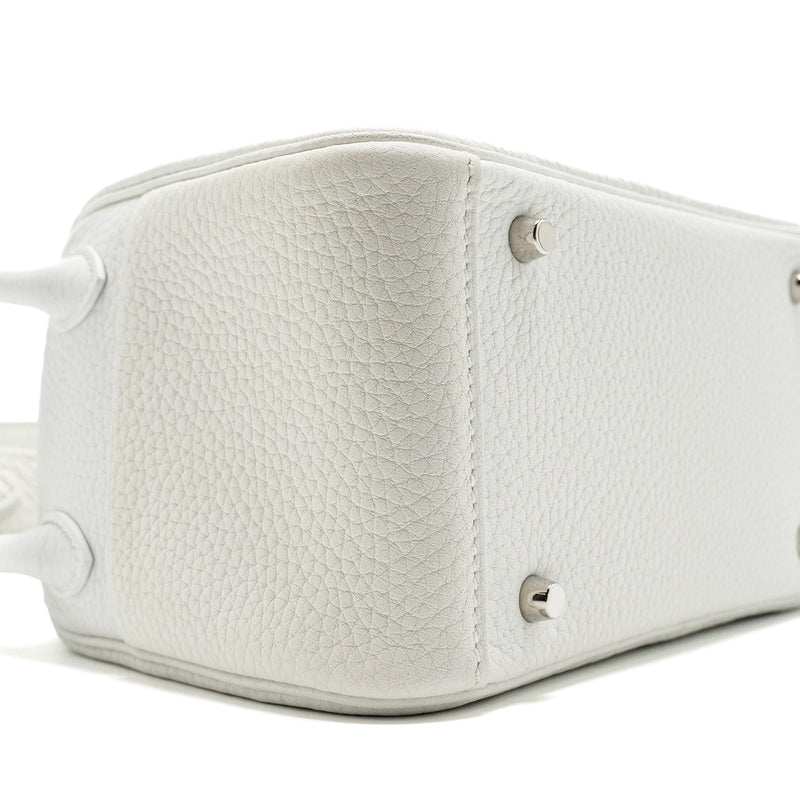 Hermes Mini Lindy Clemence New White SHW Stamp B