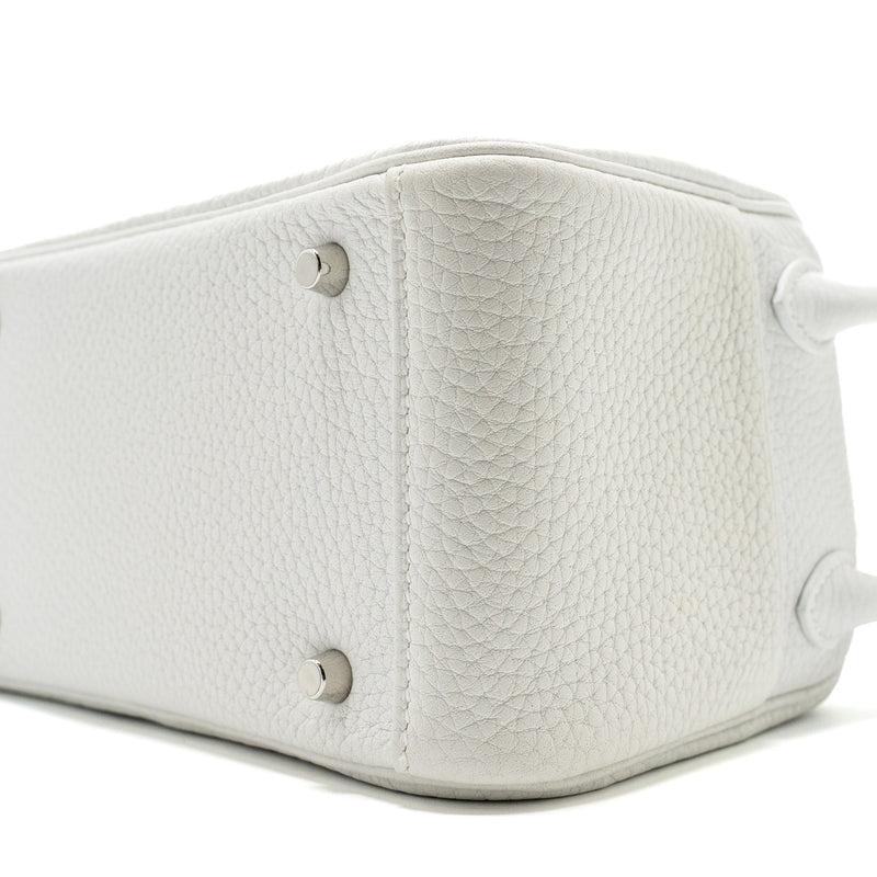 Hermes Mini Lindy Clemence New White SHW Stamp B
