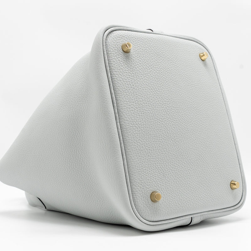 Hermes Picotin 22 Lock Bag Clemence Blue Pale GHW Stamp B
