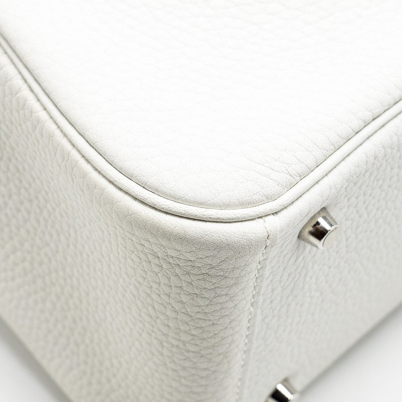Hermes Mini Lindy Clemence New White SHW Stamp B