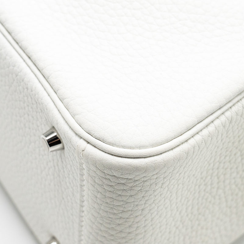 Hermes Mini Lindy Clemence New White SHW Stamp B