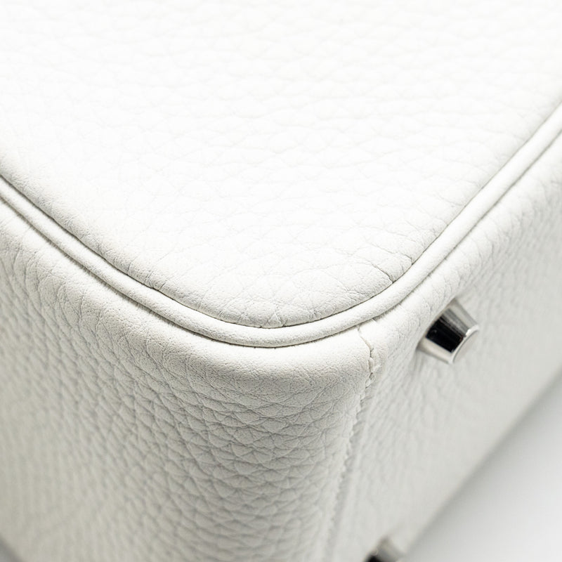 Hermes Mini Lindy Clemence New White SHW Stamp B