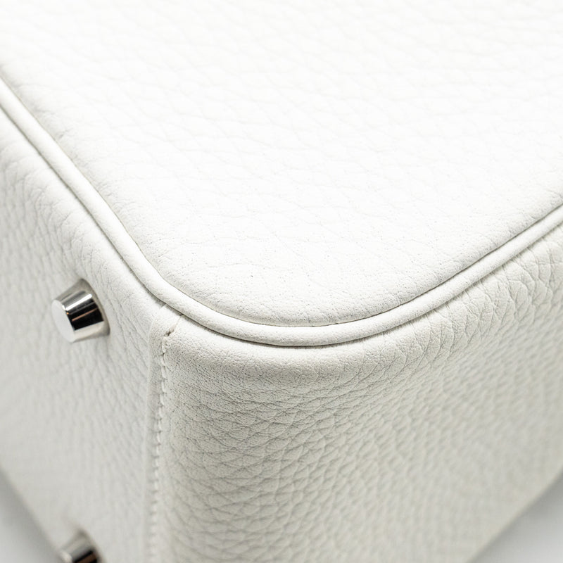 Hermes Mini Lindy Clemence New White SHW Stamp B