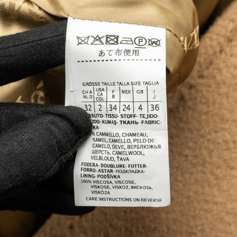 Max Mara Size 34 Rialto Robe Coat Camelwool Camel