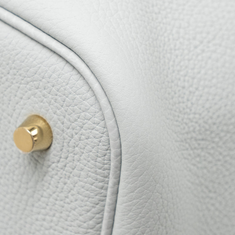Hermes Picotin 22 Lock Bag Clemence Blue Pale GHW Stamp B