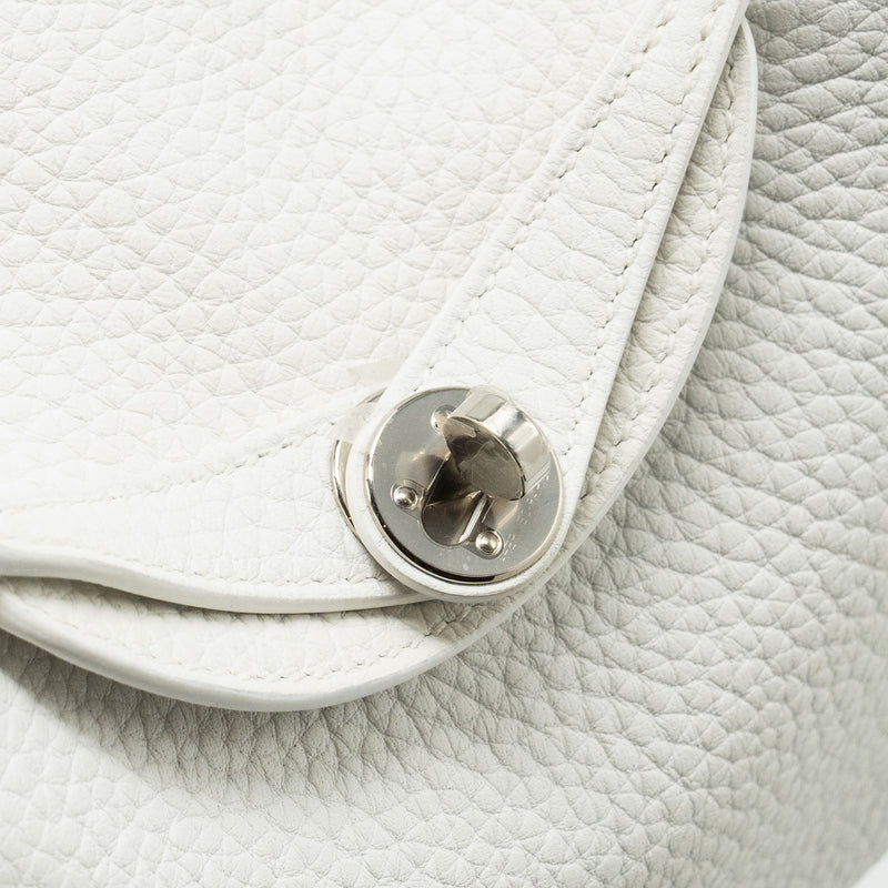Hermes Mini Lindy Clemence New White SHW Stamp B