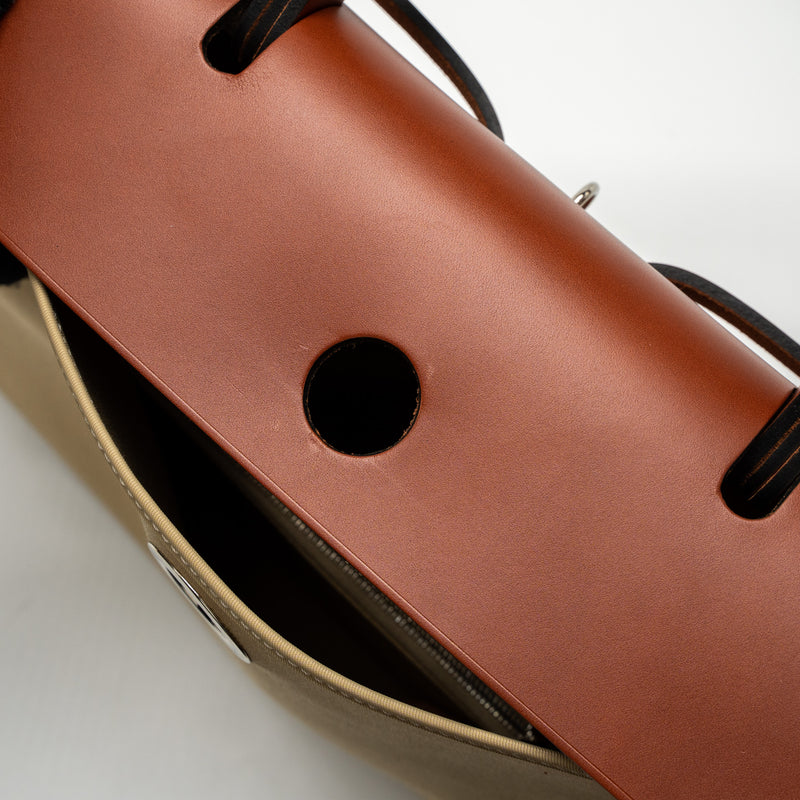 Hermes Herbag 31 Zip Bag Toile Officer Canvas Trench/Cuivre SHW Stamp A