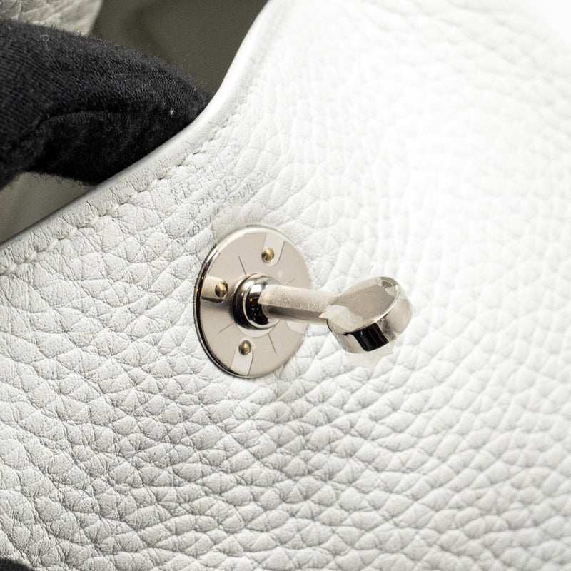 Hermes Mini Lindy Clemence New White SHW Stamp B