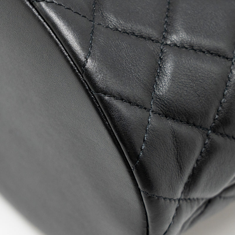 Chanel Top Handle Boy Bucket Bag Lambskin Black GHW