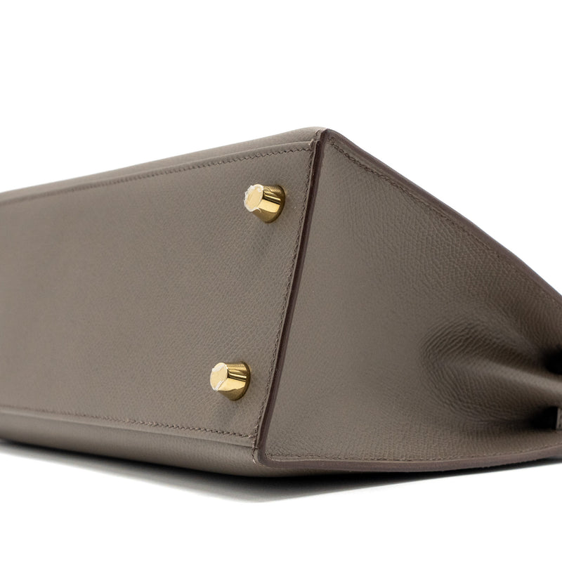 Hermes Kelly 25 Epsom 8F Gris Etain GHW Stamp D
