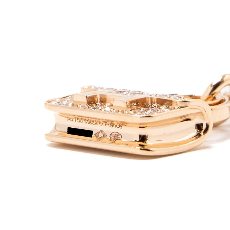 Hermes amulette Constance pendant rose gold, Diamonds