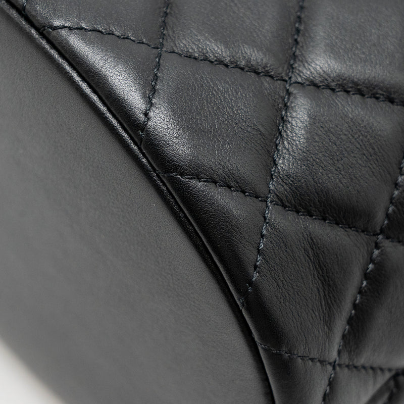 Chanel Top Handle Boy Bucket Bag Lambskin Black GHW