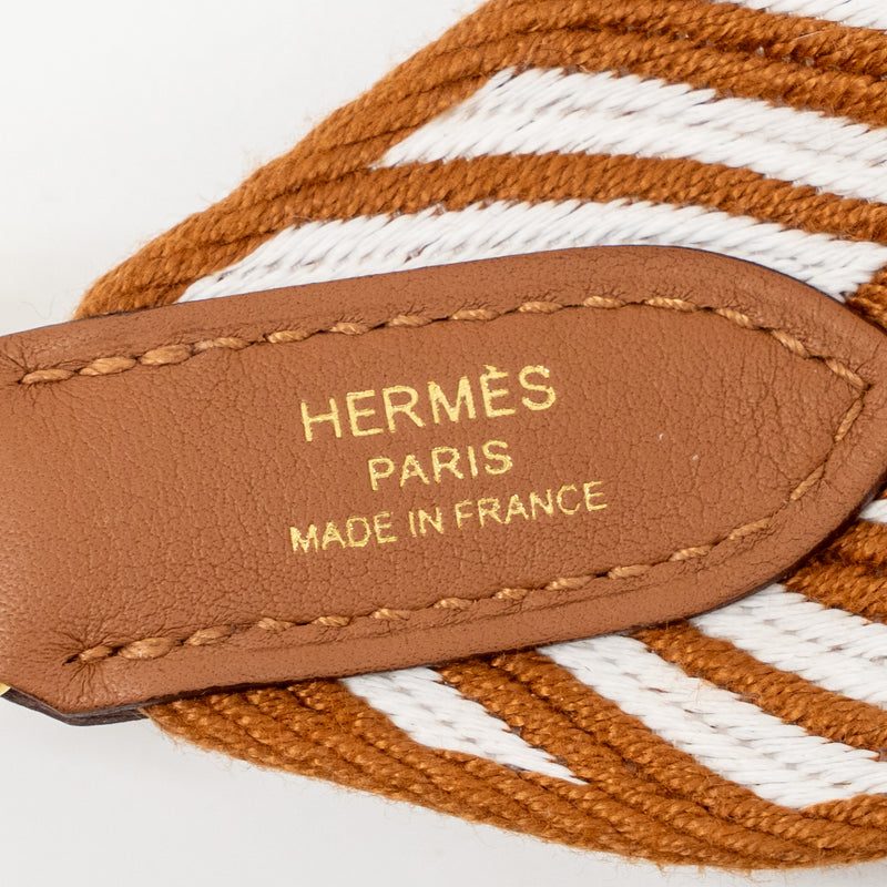 Hermes 105cm bandouliere shoulder strap 50mm width canvas / swift gold GHW stamp W