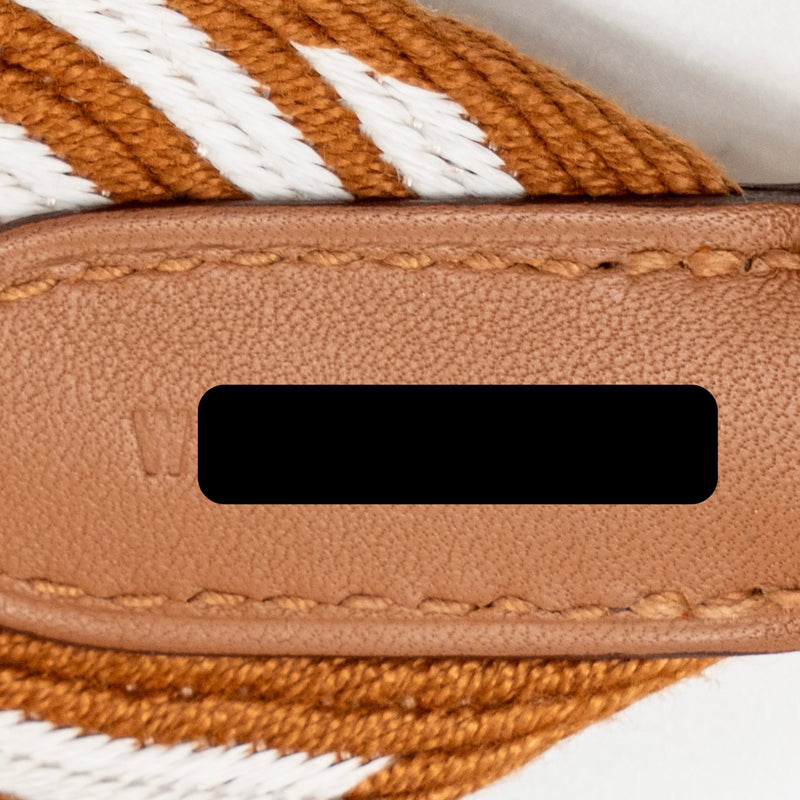 Hermes 105cm bandouliere shoulder strap 50mm width canvas / swift gold GHW stamp W