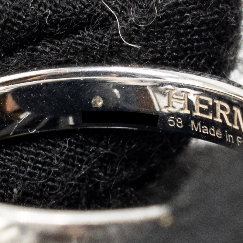 Hermes Size 58 Ever Herakles Wedding Band White Gold, Diamonds