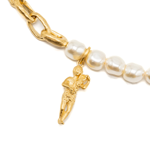 Dior Aqurius and Star Necklace Pearl/Gold Tone