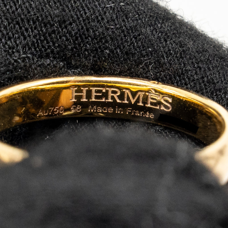 Hermes Size 58 Ever Herakles Wedding Band Rose Gold, Diamonds
