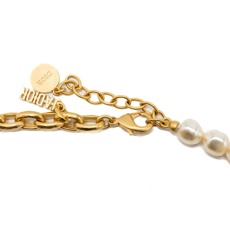 Dior Aqurius and Star Necklace Pearl/Gold Tone