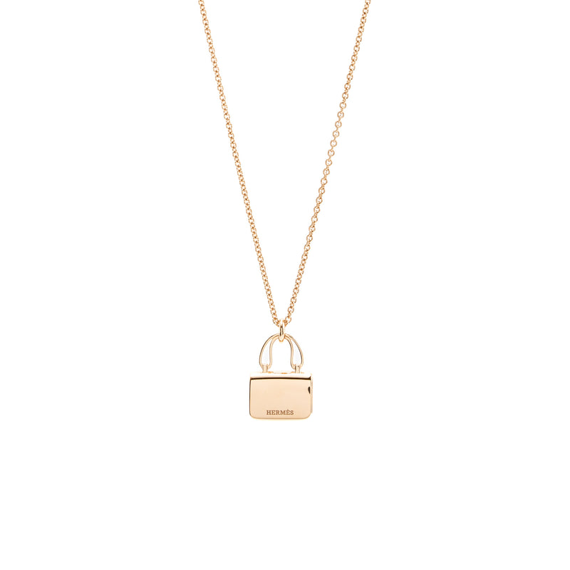 Hermes amulette Constance pendant rose gold, Diamonds